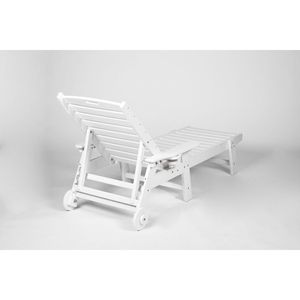 Chaise longue surdimensionnée à 5 positions en HDPE avec texture bois, transat d'extérieur avec roulettes pour se détendre - Product Image 6