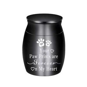 Two Paw Modern Mini Metal Evcil Hayvan Kremasyon Urn'u Küçük Köpek Kedi Külleri İçin Çağdaş Desenli Tabutlar - Product Image 6