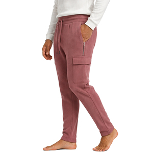 Pantalon de jogging moderne pour homme en maille gaufrée, coupe ajustée, décontracté, texturé, taille élastique avec cordon de serrage, léger et personnalisable - Product Image 5