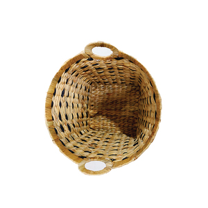 Water Hyacinth Eco-Friendly Woven <b>Storage</b> <b>Basket</b> with Handles <b>Square</b> Shape Multi-Purpose Rustic Style - Product Image 2