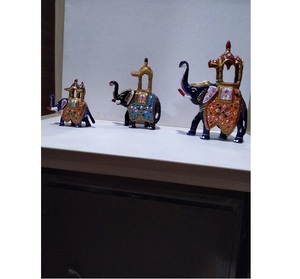 รูปปั้นช้างโลหะสไตล์โบราณทำมือ สำหรับตกแต่งบ้านเพื่อความวัฒนธรรมและศิลปะ - Product Image 6