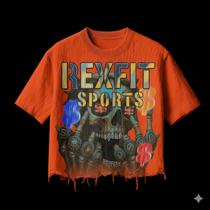 T-shirt Oversize Lourd Rexfit Sports, Personnalisable, Style Streetwear, Impression Numérique, Coton - Product Image 1