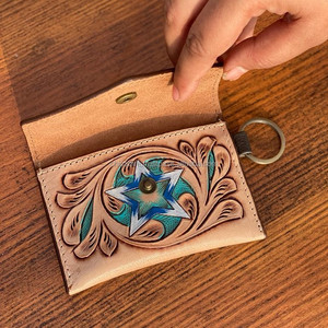 Nouvelle main couleur usinée sculpture porte-monnaie élégant multi-usages cuir occidental petite taille porte-monnaie vente chaude pour les femmes - Product Image 6