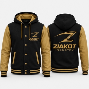 Veste universitaire ZIAKOT pour homme, noire, rose, violette, avec logo Z imprimé par transfert thermique, vêtement décontracté pour l'automne et l'hiver - Product Image 5