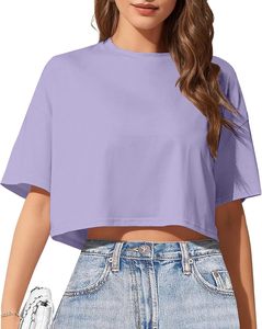 Camiseta de Mujer Estilo Hip Hop Urbano, Prenda Textil de Alta Densidad, Corte Cuadrado, Top Corto, Algodón Grueso - Product Image 1