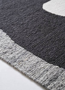 Tapis en chanvre et jute faits à la main, écologiques, gris et noir, antidérapants, doux, lavables et ignifuges, noués à la main pour l'intérieur. - Product Image 4