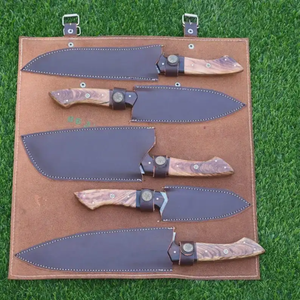 Coffret de 5 couteaux de cuisine LEGACY BLADES en acier Damas, couteaux de chef faits main, manche en bois professionnel, fournisseur en gros - Product Image 4