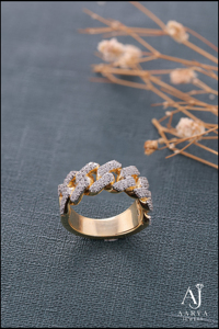 Gold Color Rhodium Plated <b>Silver</b> Iced Out Moissanite Pave Set Brick <b>Band</b> Unisex Wedding <b>Ring</b> for Party - Product Image 2