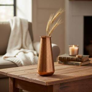 Handmade Copper Tabletop <b>Vase</b> Rustic Design <b>Decorative</b> Metal <b>Vase</b> for Home Interior - Product Image 1