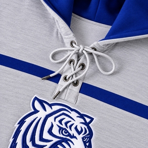 Sudadera con Capucha Personalizada para Equipo Universitario, Felpa Gruesa, Logotipo de Tigre Bordado, con Cordones, Sudadera Deportiva Universitaria - Product Image 3