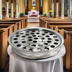 PREMIUM DELUXE STAINLESS STEEL HOLY COMMUNION SET SINGLE TRAY 40 CUPS COVER <b>MIRROR</b> FINISH NO BOTTOM RING DURABLE DISHWASHER SAFE - Product Image 4
