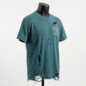 T-shirt personnalisé en coton lavé, coupe ample, col rond, manches courtes, effet vieilli - Product Image 3
