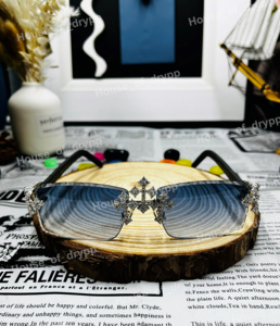 Iced Out Moissanite Diamond Luxury Round Brilliant Cut Cross Design Hip Hop <b>Sunglasses</b> For Men Women Party Wear - Product Image 1