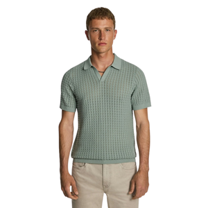 Polo de Punto para Hombre, Manga Corta, Algodón Texturizado, Corte Ajustado, Casual, Elegante, Ropa de Verano, Transpirable, Venta al Por Mayor - Product Image 5