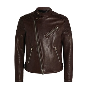 PIHA SPORTS Men's Slim Fit <b>Cafe</b> <b>Racer</b> Motorcycle <b>Jacket</b> Black Brown Real Lambskin Waterproof Reversible Eco-Friendly Winter - Product Image 1
