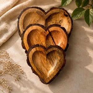 Bandeja de café decorativa de madera con borde natural, bandeja de servicio Arctician para té, bocadillos, bebidas y organización de mesa - Product Image 1