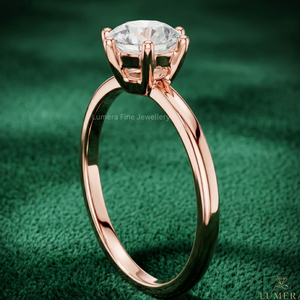 Anillo de Compromiso de Oro Rosa con Diamante Cultivado en Laboratorio de Corte Brillante de 6 Puntas, Certificado IGI, Precio de Fábrica, Venta al Por Mayor - Product Image 4
