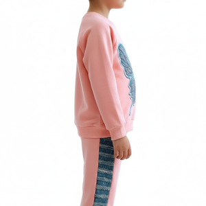 ชุดเซ็ตสตรีทแวร์ผู้หญิงสองชิ้น เสื้อครอปท็อปและกางเกงจ็อกเกอร์ พิมพ์ลายกราฟิกตามสั่ง ชุดวอร์มแฟชั่นขายส่ง ชุดคอร์ดเซ็ต - Product Image 4