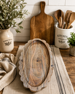 Handcrafted Rustic Wooden Charcuterie Serving Tray | Decorative Snack & Cheese Platter | Natural Wood Appetizer <b>Board</b> for Home - Product Image 2