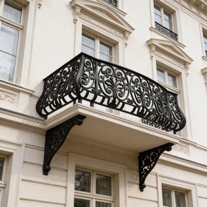 Victorian-style wrought iron balcony railing – <b>Wall</b>-<b>mounted</b>, rust-resistant, easy to install, suitable for exterior decoration - Product Image 5