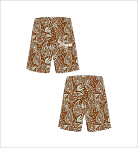 Pantalones Cortos de Baloncesto Marrones Personalizados con Patrón Floral Paisley Blanco, Ligeros, Transpirables, de Malla, para Entrenamiento Deportivo y Ropa Urbana - Product Image 1