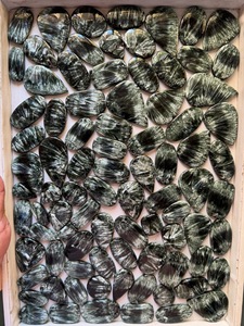 Natural Seraphinite Cabochon Unique <b>Russian</b> Green Seraphinite Healing Crystal Stones Loose Gemstones for Jewelry Wholesale Lot, - Product Image 1