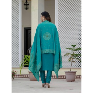 Ensemble élégant Kurti, pantalon et dupatta pour femmes - Product Image 4