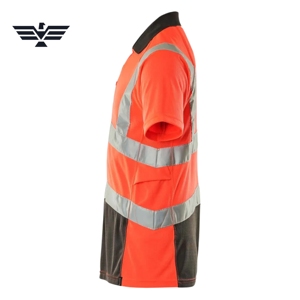 Polo de sécurité haute visibilité personnalisé en polyester |   Vêtements de travail réfléchissants de classe 2 ANSI |   Uniforme de travail industriel pour hommes - Product Image 5