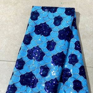 Tela de encaje bordado africano, tela de organza, malla de lentejuelas, textil para vestidos de moda, abastecimiento, exportación, comercio, comprador, EE. UU. - Product Image 3