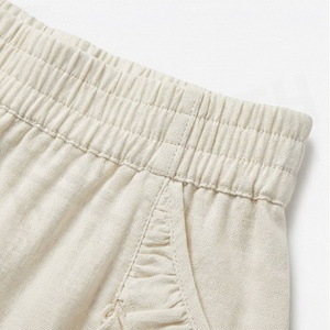 Mini-jupe en coton pour femme avec volants, taille élastique, style A-line, couleur unie, à porter toute l'année - Product Image 4