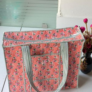 Bolsa de Mano Acolchada de Algodón Ecológico con Estampado de Bosque Tropical, Cierre Abierto, Asas Cómodas para Viajes, Trabajo, Universidad, Mercado - Product Image 2