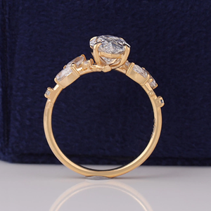 Platinum Marquise Cut <b>Diamond</b> Engagement <b>Ring</b> Women's Classic Prong Setting - Product Image 2