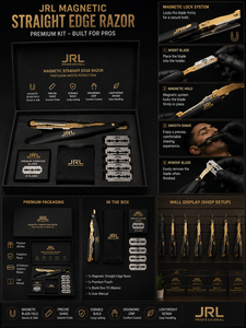 มีดโกนหนวดตรง JRL ทำจากสแตนเลสสีทอง คุณภาพสูง พร้อมบริการสกรีนโลโก้และบรรจุภัณฑ์สีตามสั่ง - Product Image 4