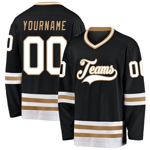 Maillot de hockey en acier gris-ancien or-noir, personnalisé, de qualité supérieure, le plus vendu en gros, directement de l'industrie - Product Image 3