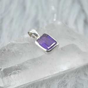 Beautiful Elegant 925 Sterling Silver Natural Amethyst Charm Pendant with Charm February Birthstone <b>Jewellery</b> For Women Wear - Product Image 1