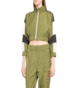 Women Cropped Windbreaker Jacket Wholesale Custom <b>Zipper</b> Slim Fit Women Outdoor Lightweight Nylon Jacket - Product Image 3