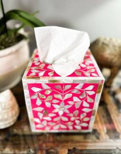 Elegante Porta Pañuelos con Incrustaciones de Nácar, Hecho a Mano, Mosaico de Conchas, Cubierta Rectangular Decorativa de Lujo para Baño y Dormitorio - Product Image 2