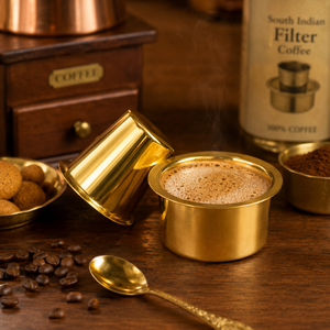 ชุดกรองกาแฟสแตนเลสเคลือบ PVD พรีเมียม 150 มล. |   ชุดเสิร์ฟกาแฟอินเดียแบบคลาสสิกสำหรับบ้าน คาเฟ่ และครัว - Product Image 4