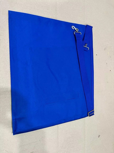 Custom Embroidered Masonic <b>Apron</b> <b>White</b> with Blue Border and Eye Symbol Square Shape Sew-On Patch Garment Application - Product Image 2