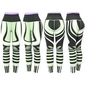 Leggings Deportivos de Cintura Alta para Mujer, Personalizados al por Mayor, Impresión 3D, Sólidos, Transpirables, de Secado Rápido, Spandex/Poliéster, para Yoga, Fitness, Gimnasio y Running - Product Image 4