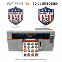 China FUNSUN Memproduksi Printer Label UV DTF Roll to Roll 3D Ukuran A3 dengan Printhead XP600 2880dpi untuk Efek Timbul 3D