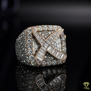 Luxury Moissanite Diamond Hip Hop <b>Ring</b> For Men Iced Out Baguette Cut Gold Plated <b>Statement</b> <b>Ring</b> Custom Fashion Jewelry - Product Image 6