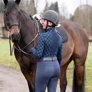 เสื้อเบสเลเยอร์สำหรับขี่ม้าแบบขายส่ง สีตามสั่ง รุ่นใหม่ล่าสุด สำหรับผู้หญิง แขนยาว อุปกรณ์ขี่ม้า - Product Image 6