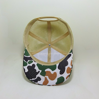 Gorra de Caza de 7 Paneles con Bordado Personalizado, Camuflaje Duck Camo, Malla Transpirable, Cierre a Presión, Gorra de Alto Rendimiento para Caza y Actividades al Aire Libre