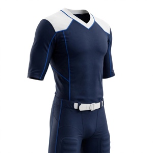 Conjunto de Uniforme de Fútbol Americano Azul Rey y Blanco para Hombre, Cuello en V, Sin Mangas, Ajustado, Transpirable, de Poliéster, para Todas las Temporadas - Product Image 3