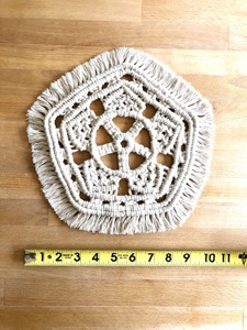 Geometric Macrame Table <b>Mats</b> Suitable for Beverage Serving and Aesthetic Coffee Table Styling Handmade Table <b>Mats</b> From India - Product Image 6