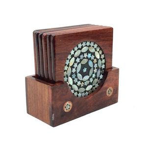 SHAMA NATURAL CRAFTS Mother of Parlay Handmade <b>Mop</b> Coaster-Modern Round Dustproof Cover with Multifunction Design - Product Image 2
