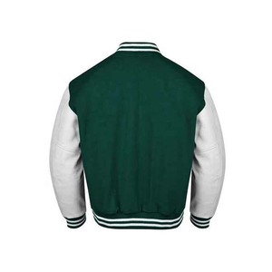 Manufacturer Custom Guanine Cowhide <b>Leather</b> Sleeve Embroidery Heavy Wool Body Baseball <b>Jackets</b> Streetwear Varsity <b>Jackets</b> - Product Image 3