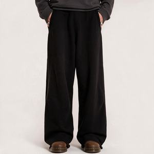 Pantalon de travail décontracté Hip Hop à jambe large pour homme, streetwear 100% coton, nouveau pantalon de jogging ample uni avec logo personnalisé français tendance - Product Image 1