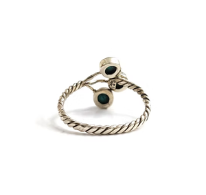 Elegant Three Round <b>Turquoise</b> <b>Ring</b> Handmade 925 Silver Twisted Rope Band Statement Gemstone Jewelry for Unisex Wear - Product Image 4
